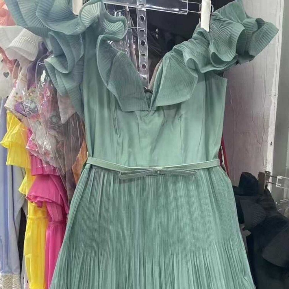 ZIMMERMAN Lovelorn Sleeveless Ruffle Midi Dress